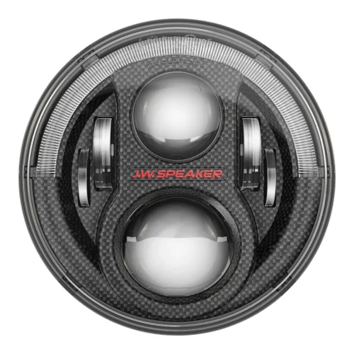 0553973 – JW SPEAKER Headlight Assembly, LED Bulb High And Low Beam LED Clear Bulb Clear Polycarbonate Lens Gray Alum...